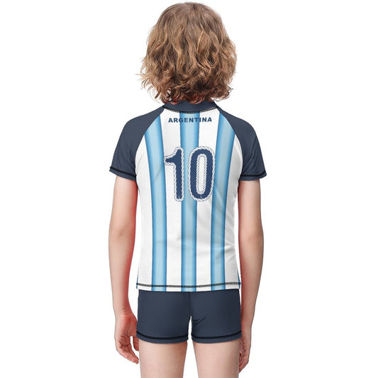 Boys' Heritage Soccer Swim Set - Argentina Edition (Signature No. 10)