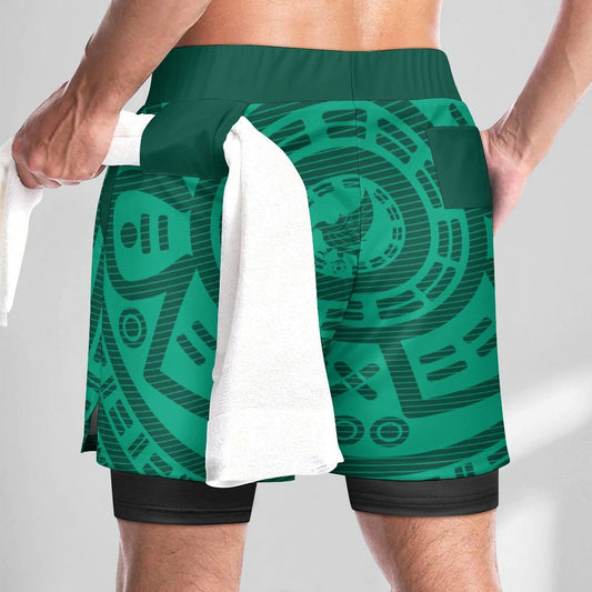 Men's Heritage Mesh Soccer Shorts - Double Layer with Phone Pocket (Mexico Edition)