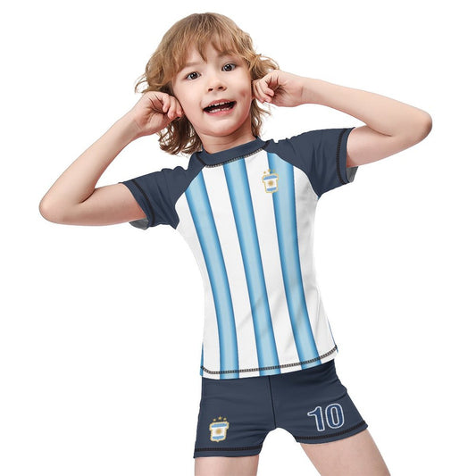 Boys' Heritage Soccer Swim Set - Argentina Edition (Signature No. 10)