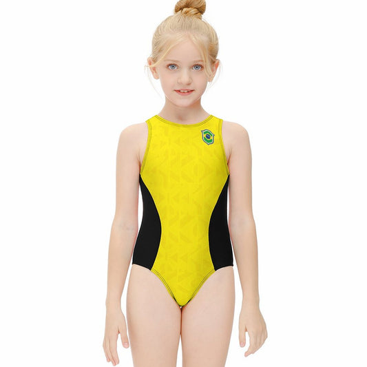 Girls' Brazilcore Heritage Soccer-Style One-Piece Swimsuit