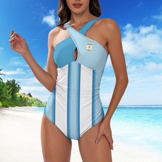 World Cup Tribute: ARGENTINA Criss-Cross Soccer-Inspired Swimsuit