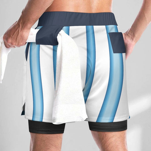 Men's Heritage Mesh Soccer Shorts - Double Layer with Phone Pocket (Argentina Edition)