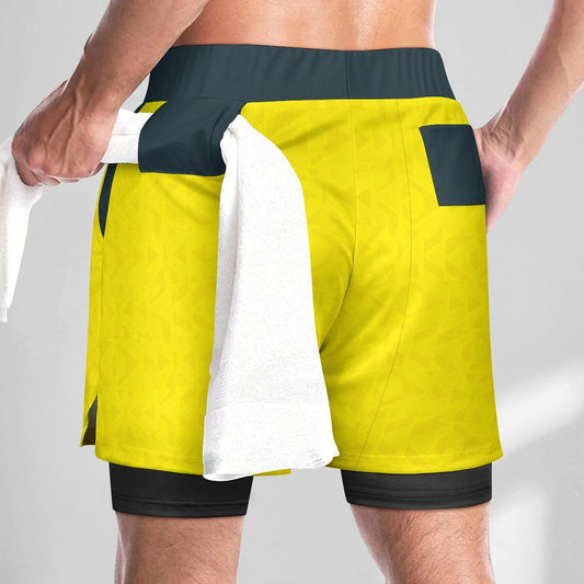 Men's Heritage Mesh Soccer Shorts - Double Layer with Phone Pocket (Brazil Edition)