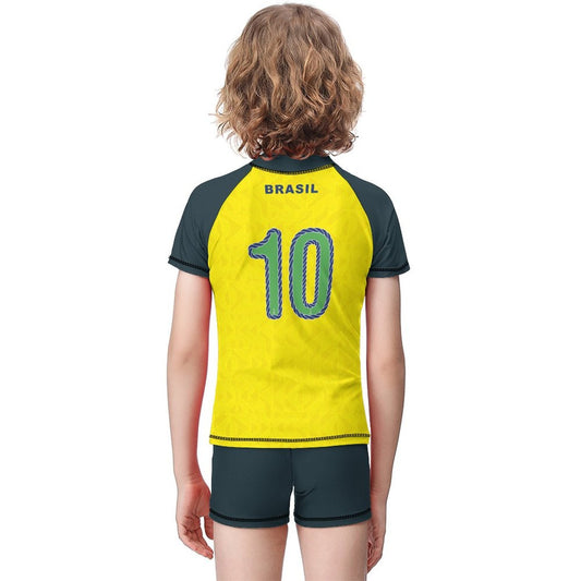 Boys' Heritage Soccer Swim Set - Brazil Edition (Signature No. 10)